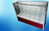 VITRINA CON DIVICSONES DE CRISTAL PARA GRANEL.
