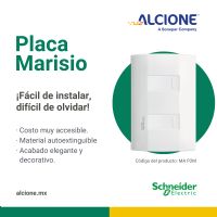 Placa Marisio de 2 módulos en color blanco