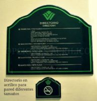 Directorio en acrílico para pared diferentes tamaños