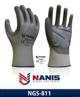 GUANTE DE NYLON BLANCO CON NITRILO GRIS