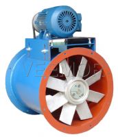 Ventilador tubo axial con transmisión de poleas y bandas