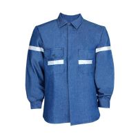 Camisola De Mezclilla Industrial Para Caballero Con Cinta Reflejante