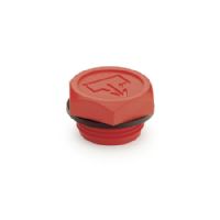 Tapones de drenaje de aceite Plástico, rojo, con símbolo de drenaje DIN