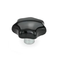 Perillas manuales Duroplast, con casquillo de acero saliente