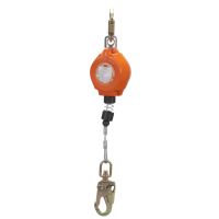 Thor™ Línea retráctil con cable galvanizdo y carcasa de aluminio. Gancho pequeño giratorio en la línea. Mosquetón giratorio para conexión en carcasa. 	