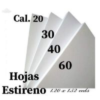 Trovicel 3 y 6 mm, Hoja de Coroplast 4 mm, Estirenos Cal. 20,30,40 y 60